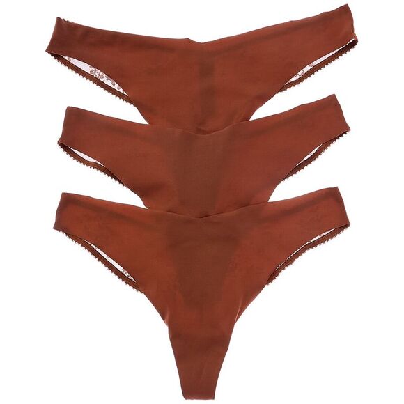 Journelle Womens  3Pk Romy Jolie Thong, Brown - Picture 1 of 3
